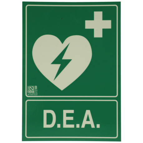 Cartel dea (desfibrilador externo automático) A-FIRE